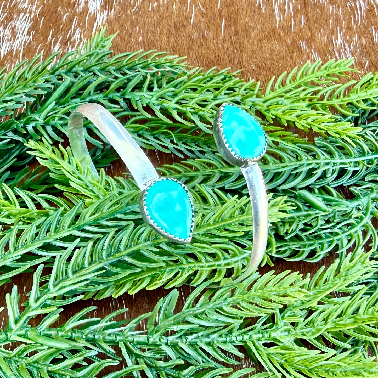 Kingman Turquoise wrap cuff bracelet