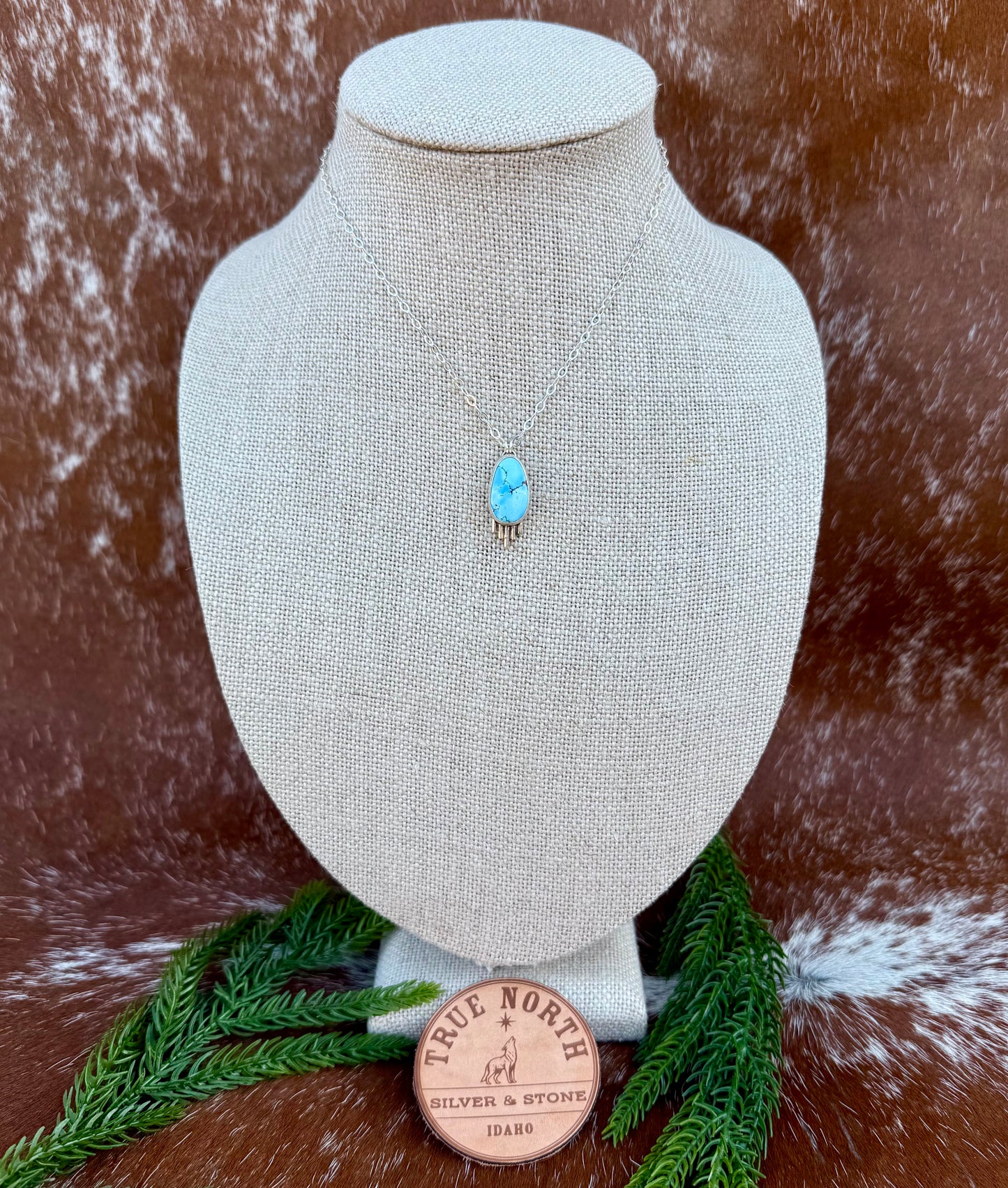 Golden Hills Turquoise Necklace with Silver Flare