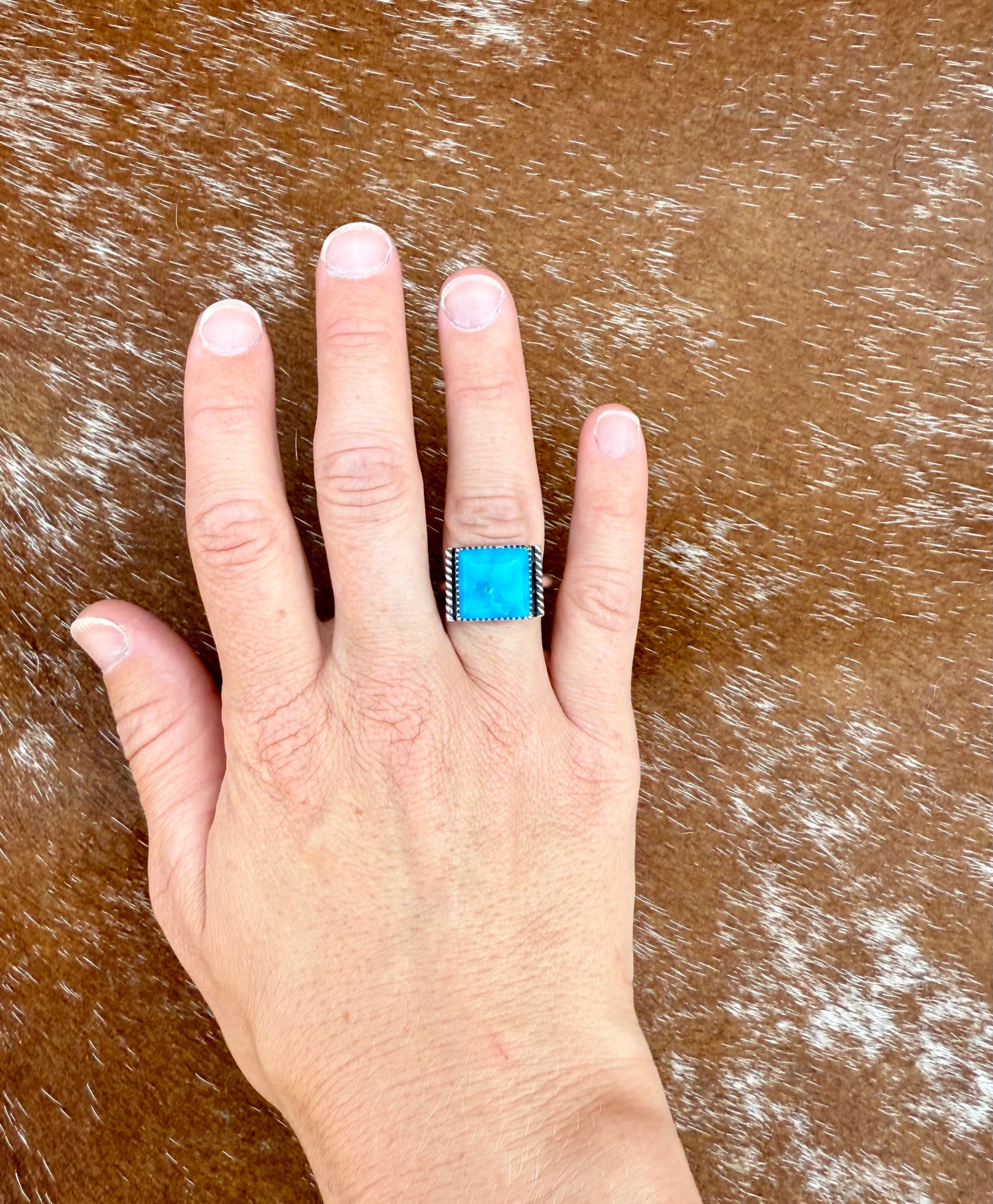 Vivid Blue Kingman Turquoise square ring