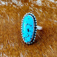 Natural Kingman Turquoise Oval Ring