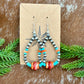 Sterling Silver Pearls 5mm, Kingman turquoise beads, Spiny Oyster beads earrings