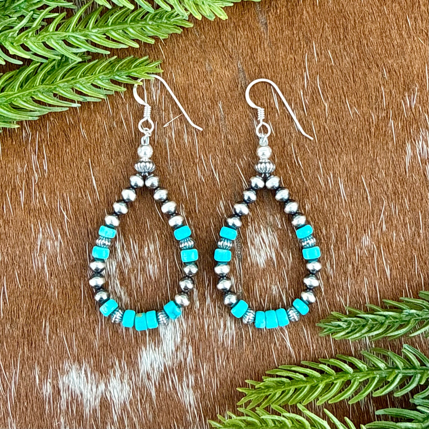 Sterling Silver Pearls 4mm and Kingman Turquoise beads
