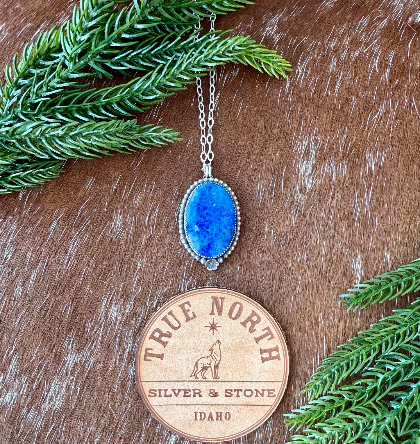 Blue Lapis Flower Necklace