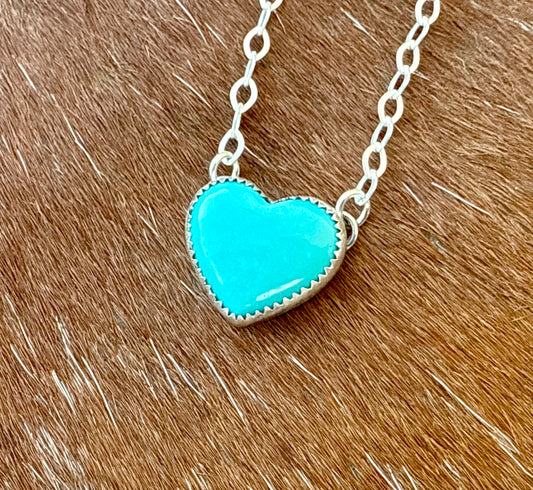 Kingman turquoise heart necklace