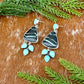 Black Buffalo and Kingman Turquoise stud dangle earrings