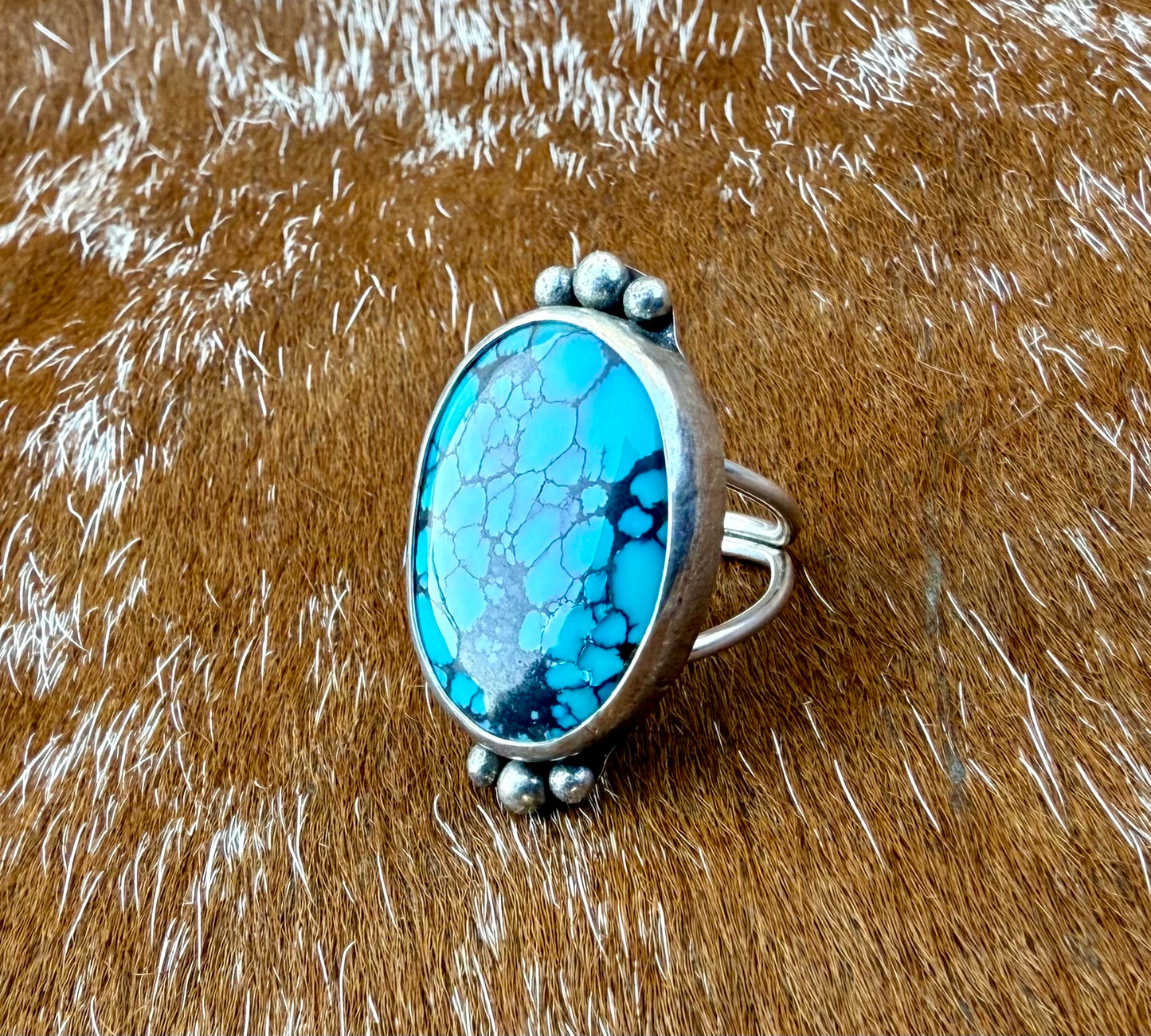 Moon River Turquoise Split Shank Ring
