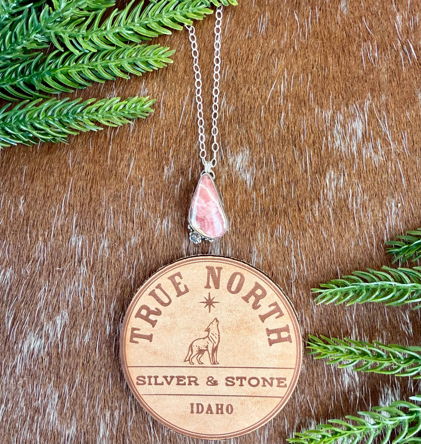 Rhodochrosite Flower Necklace