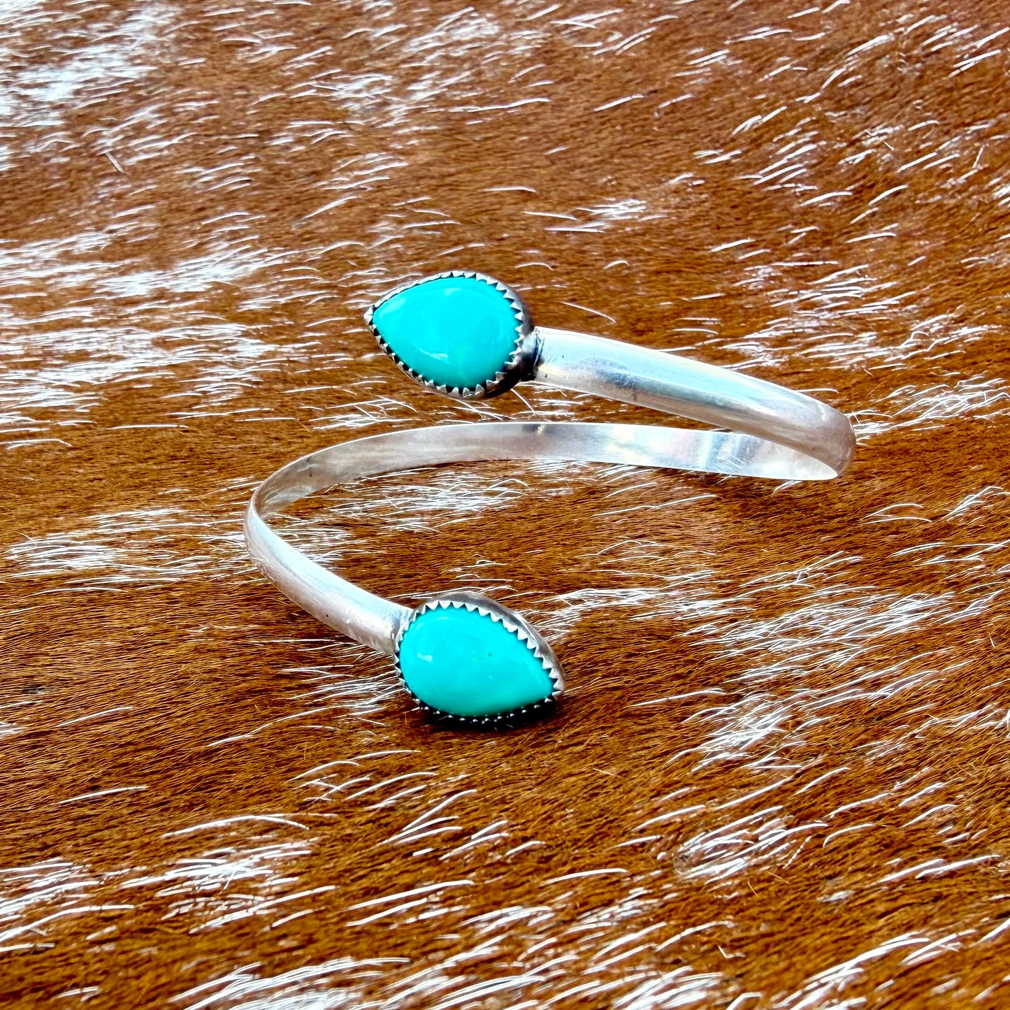 Kingman Turquoise wrap cuff bracelet