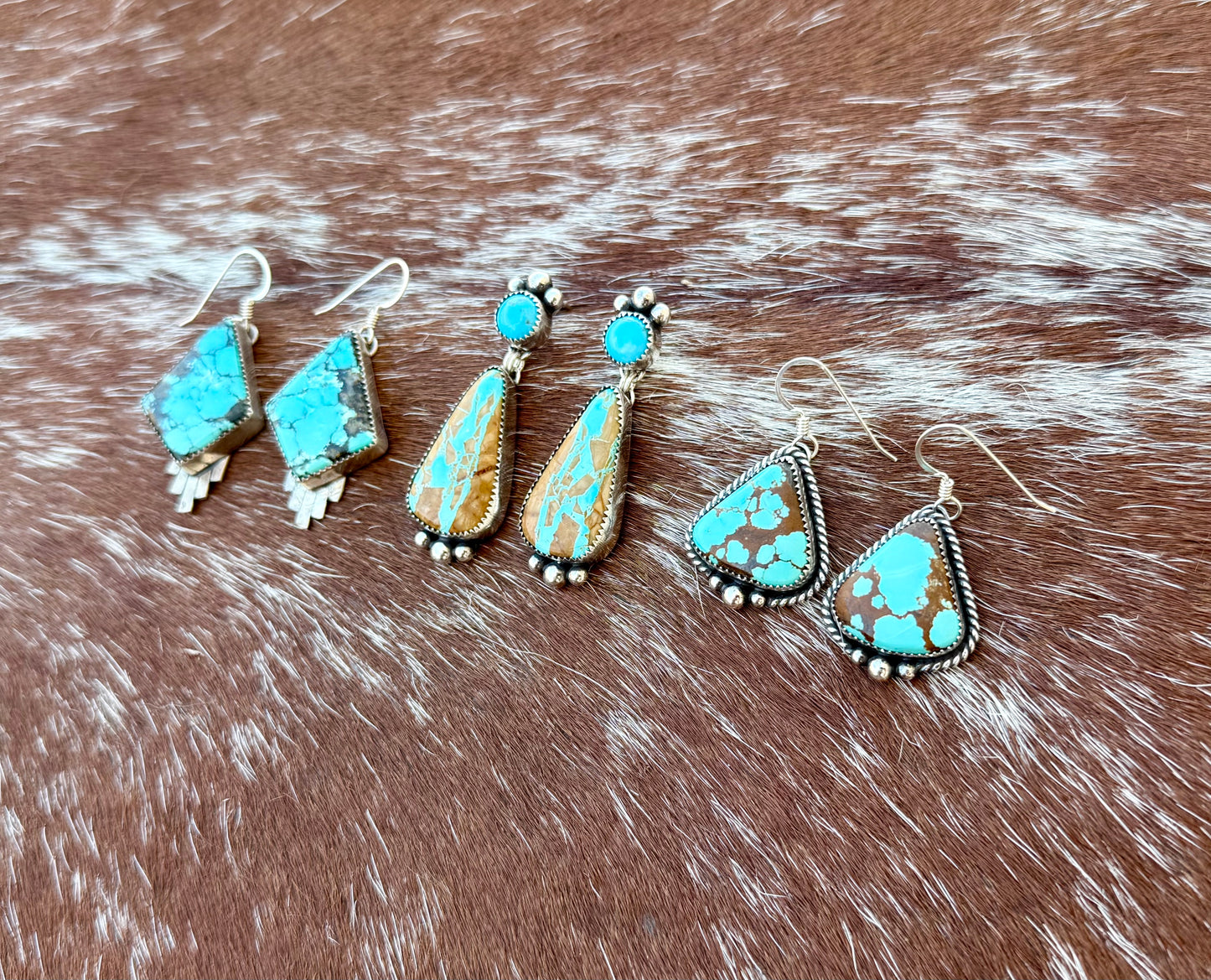 Blue Moon Turquoise diamond drop earrings