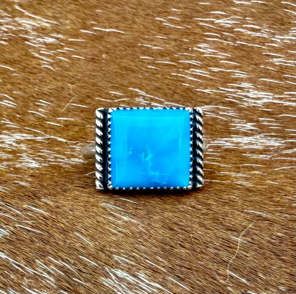 Vivid Blue Kingman Turquoise square ring