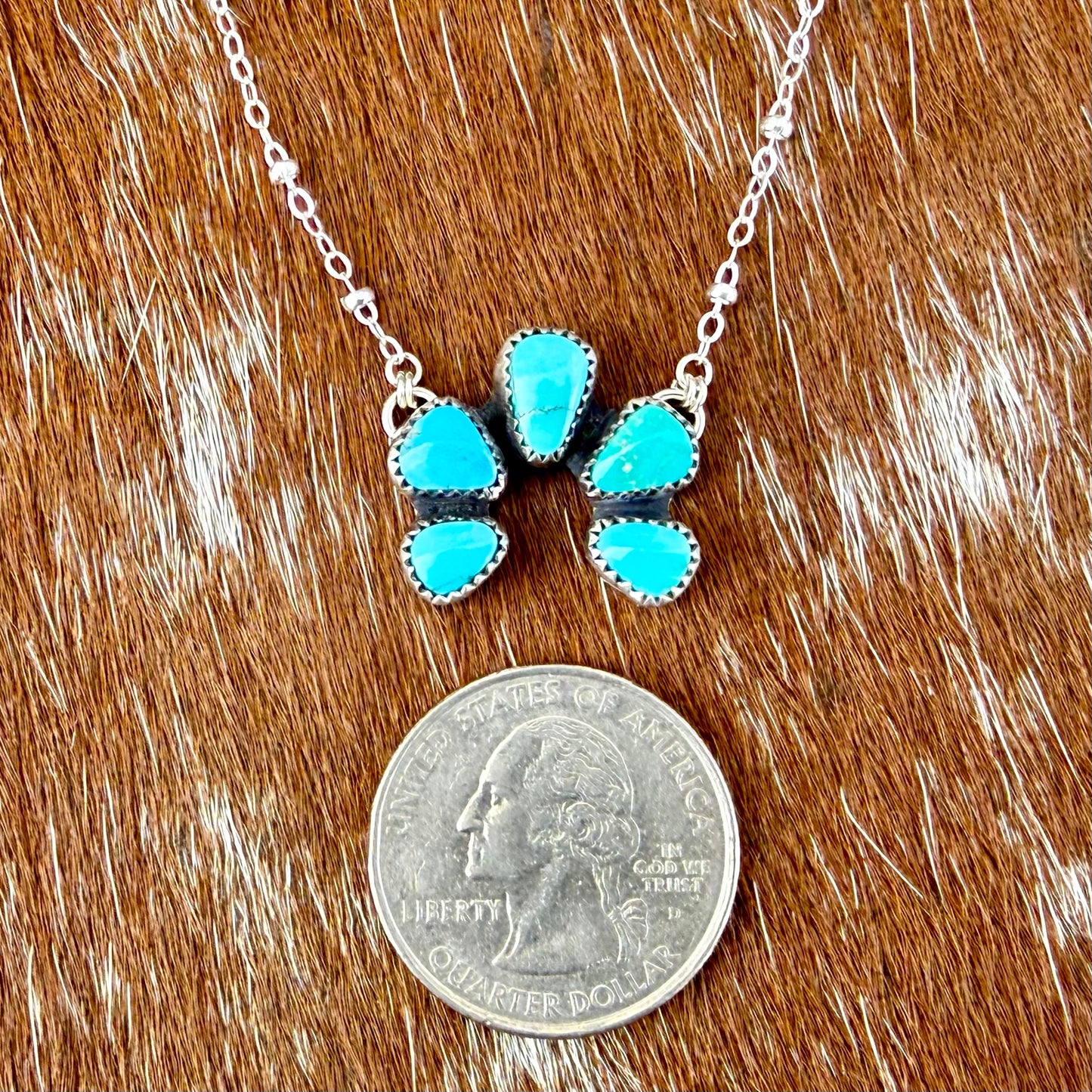 Mini Natural Lone Mountain Turquoise Necklace