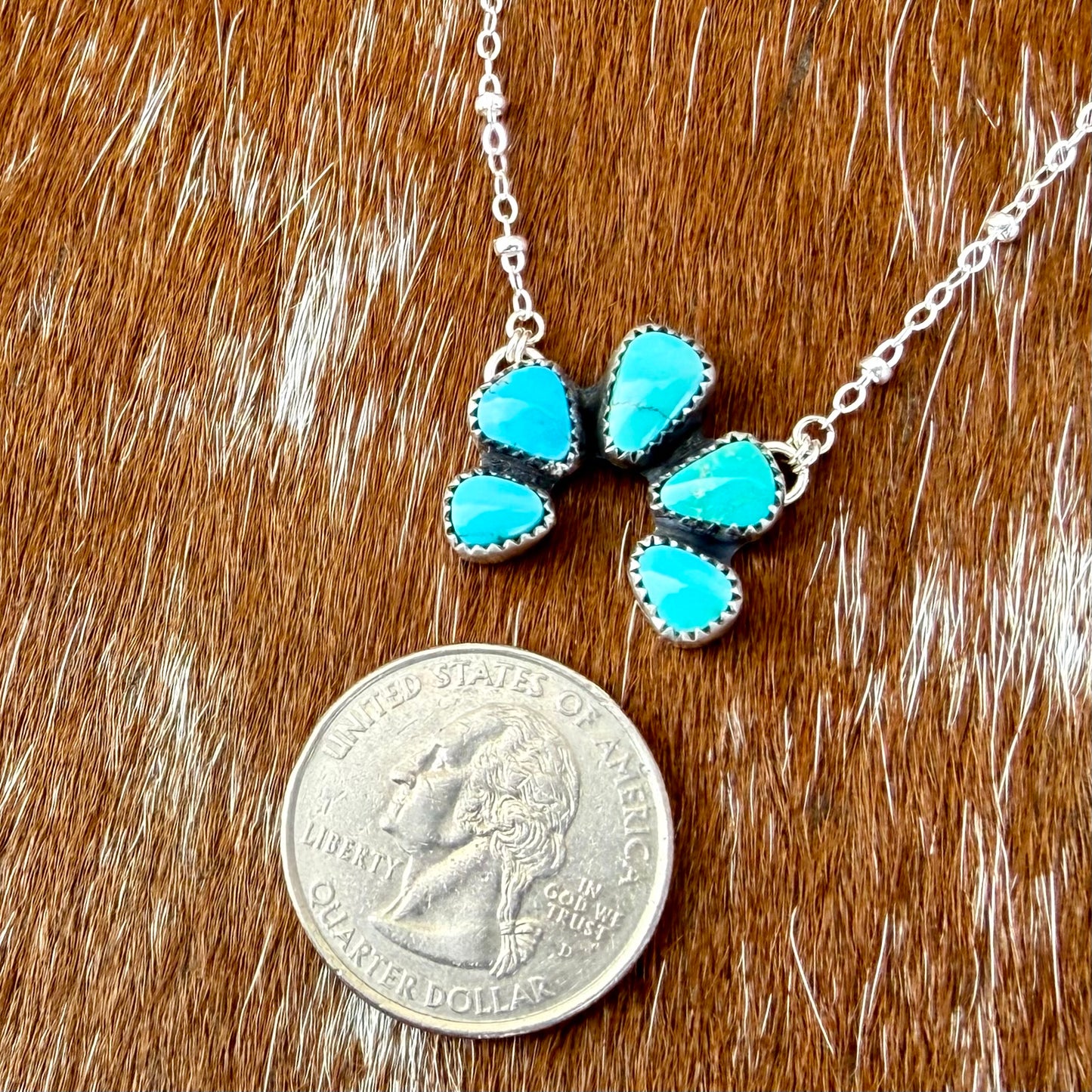 Mini Natural Lone Mountain Turquoise Necklace