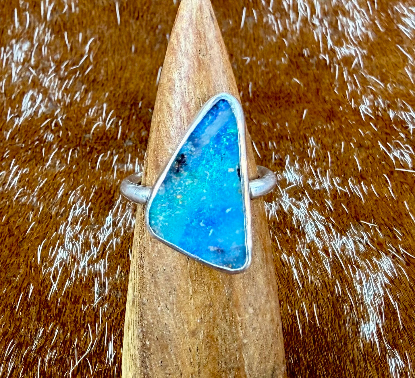 Fine Australian Boulder Opal Ring
