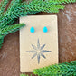 Kingman Turquoise teardrop stud earrings
