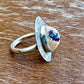 Stamped “Cowboy Hat” Mexican Fire Opal Ring