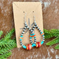 Sterling Silver Pearls 5mm, Kingman turquoise beads, Spiny Oyster beads earrings