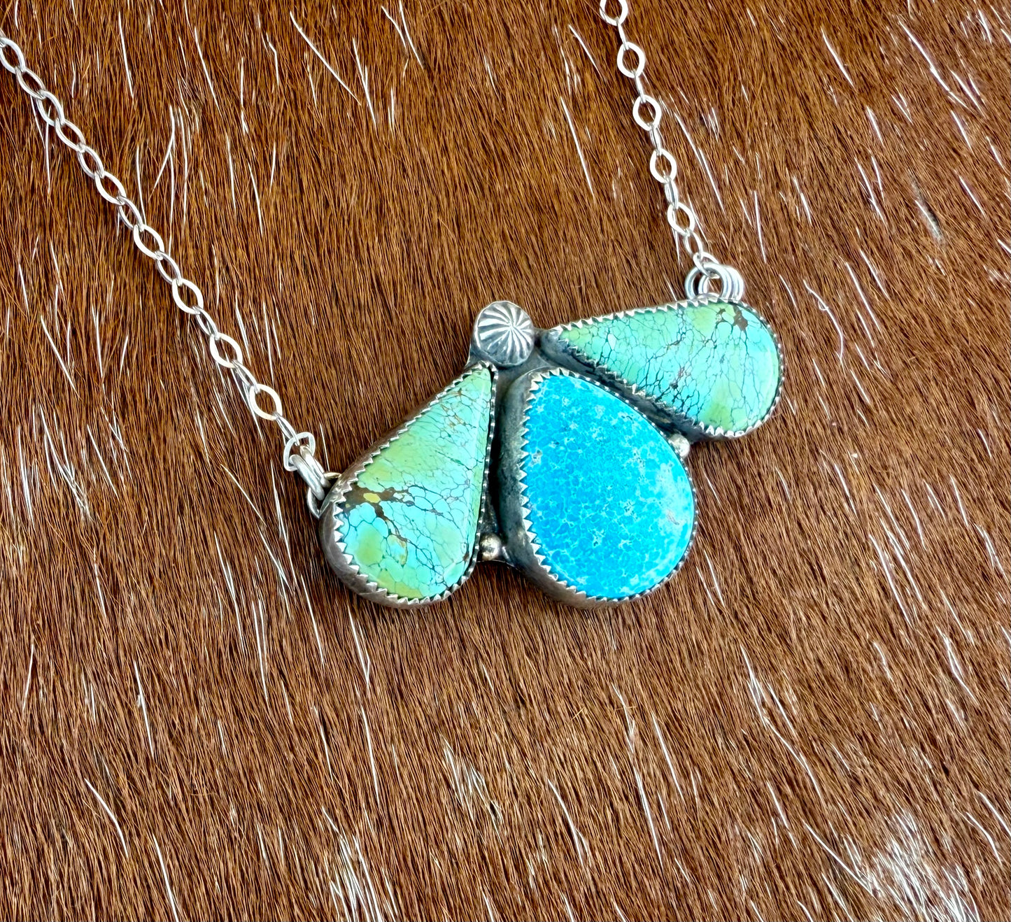 Blue Moon Turquoise & Sonoran Blue Turquoise Necklace