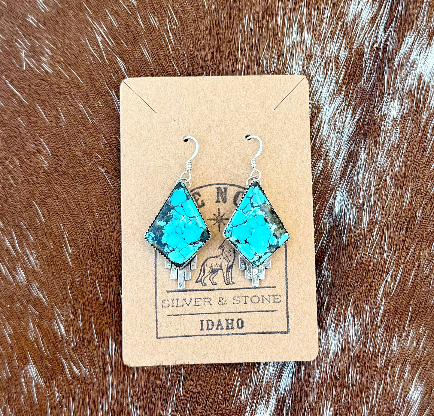 Blue Moon Turquoise diamond drop earrings