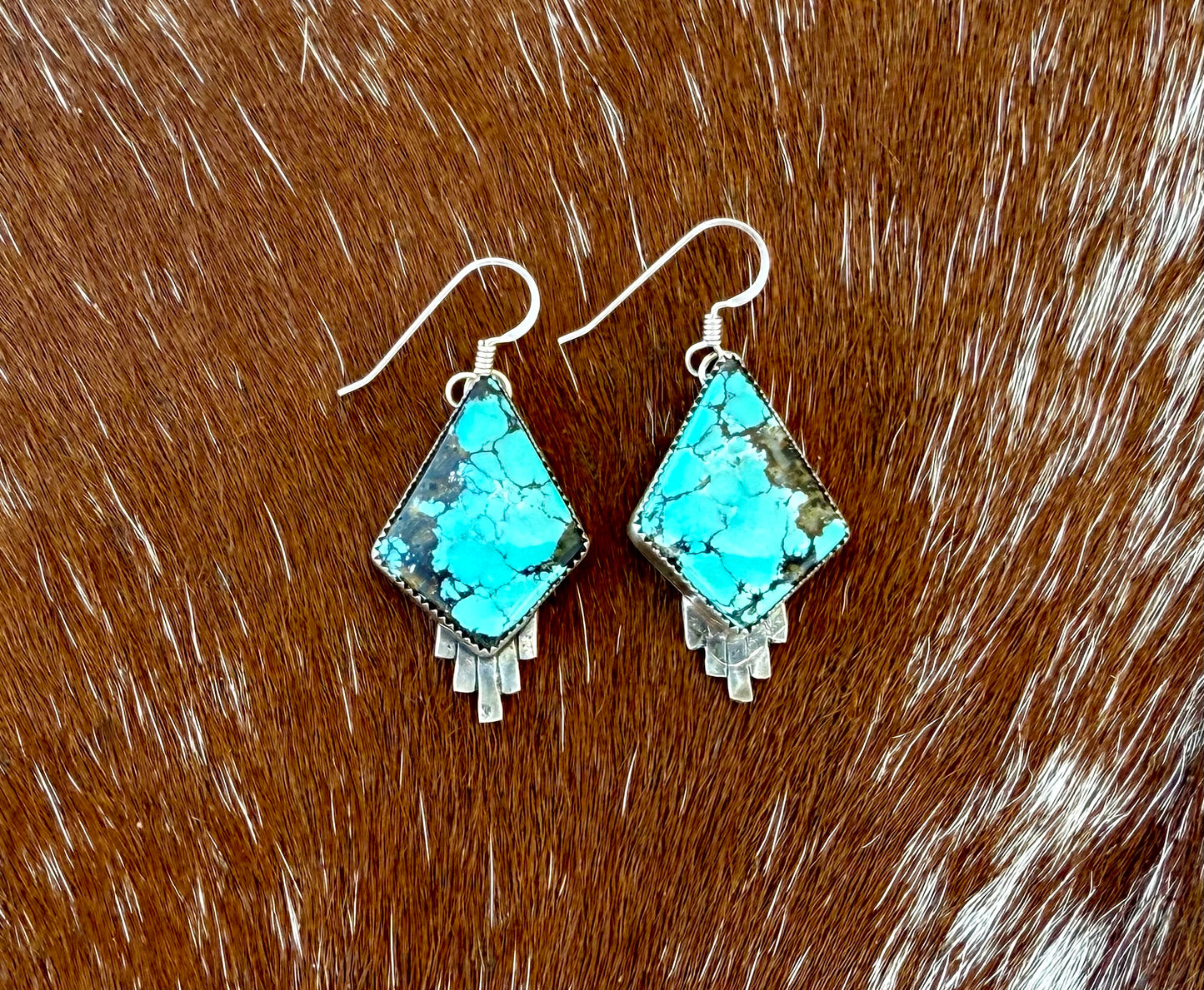 Blue Moon Turquoise diamond drop earrings