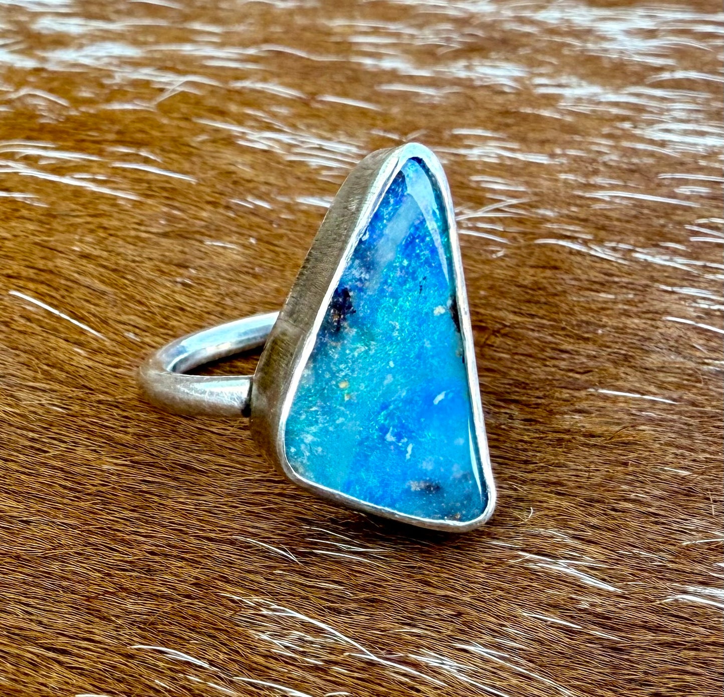 Fine Australian Boulder Opal Ring