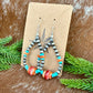 Sterling Silver Pearls 5mm, Kingman turquoise beads, Spiny Oyster beads earrings