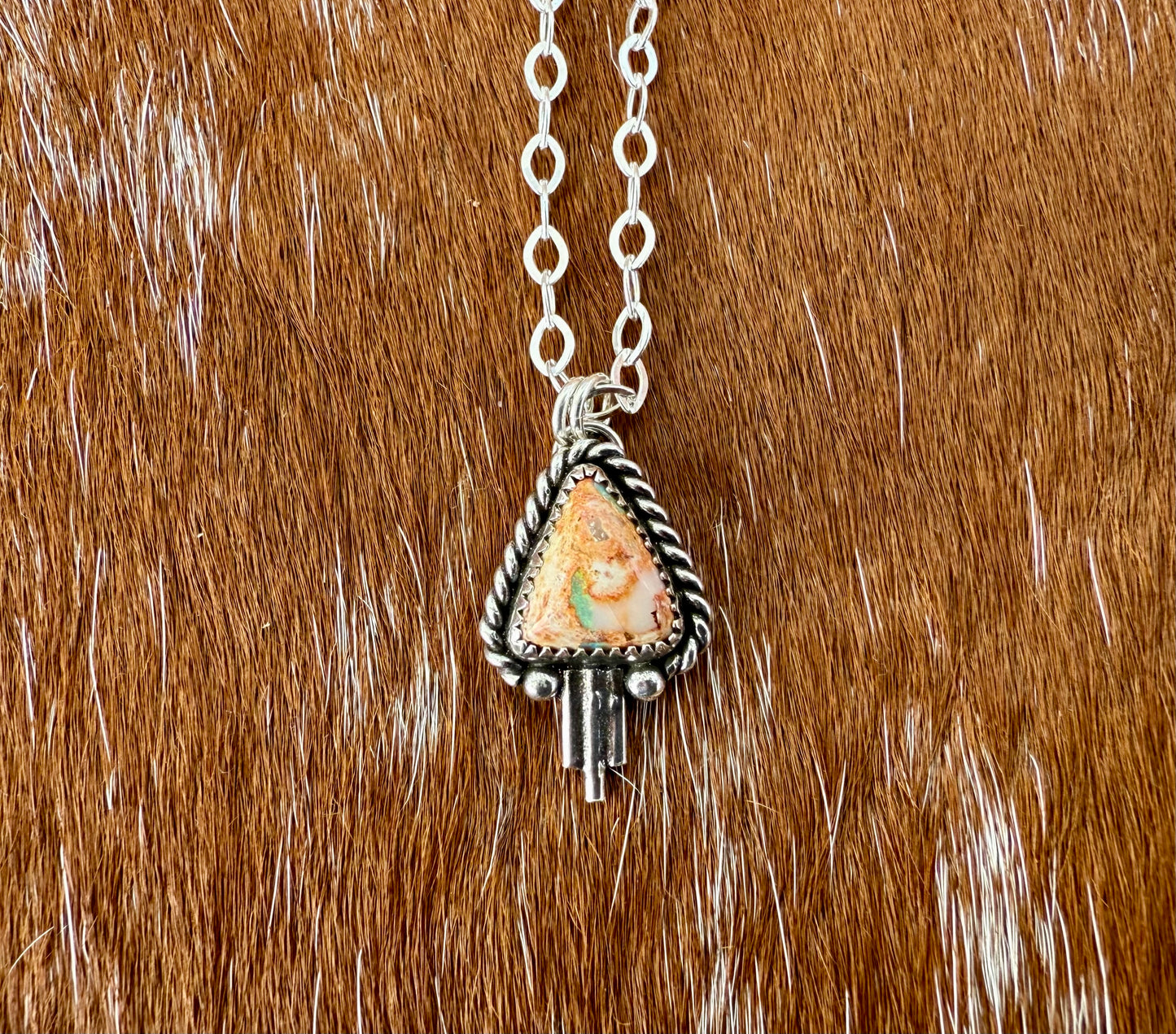 Mexican Fire Opal necklace with silver flare