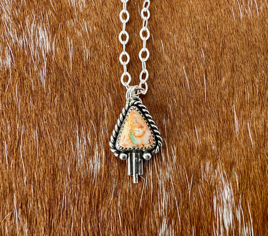 Mexican Fire Opal necklace with silver flare