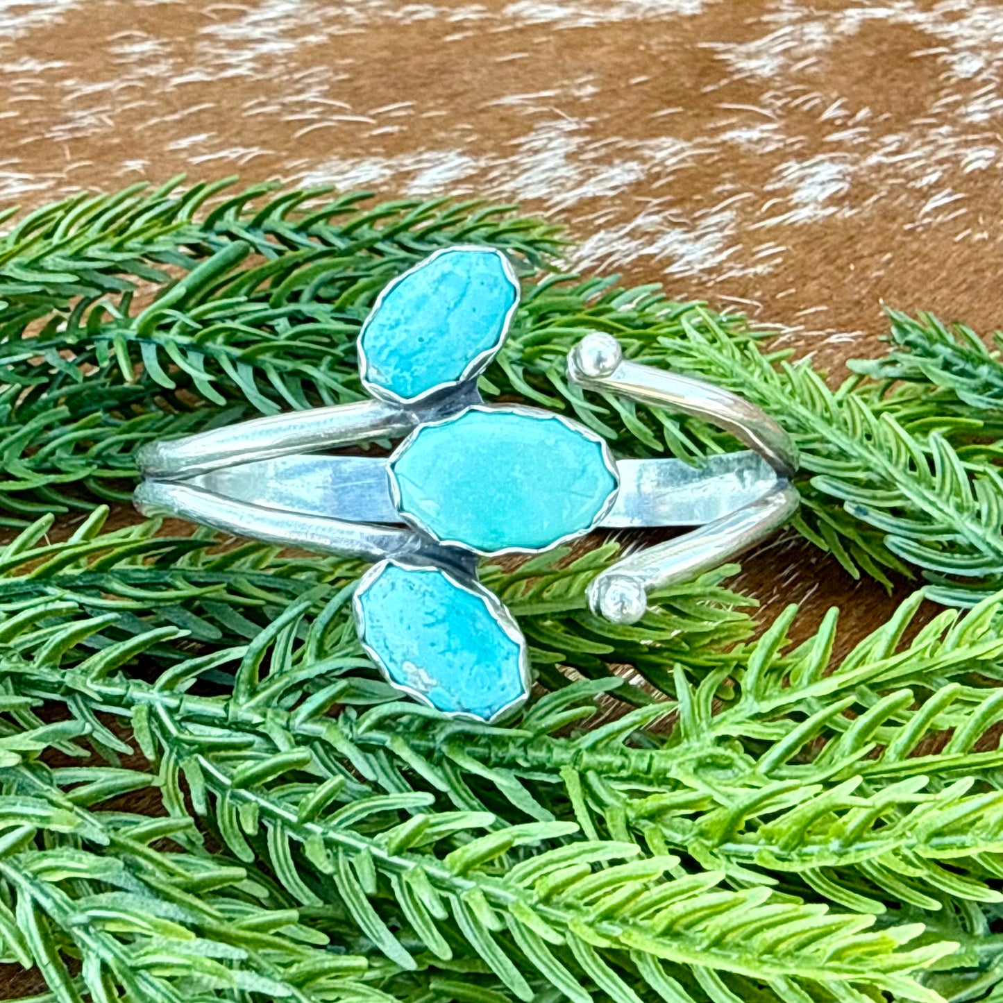 White Water Turquoise wrap cuff bracelet