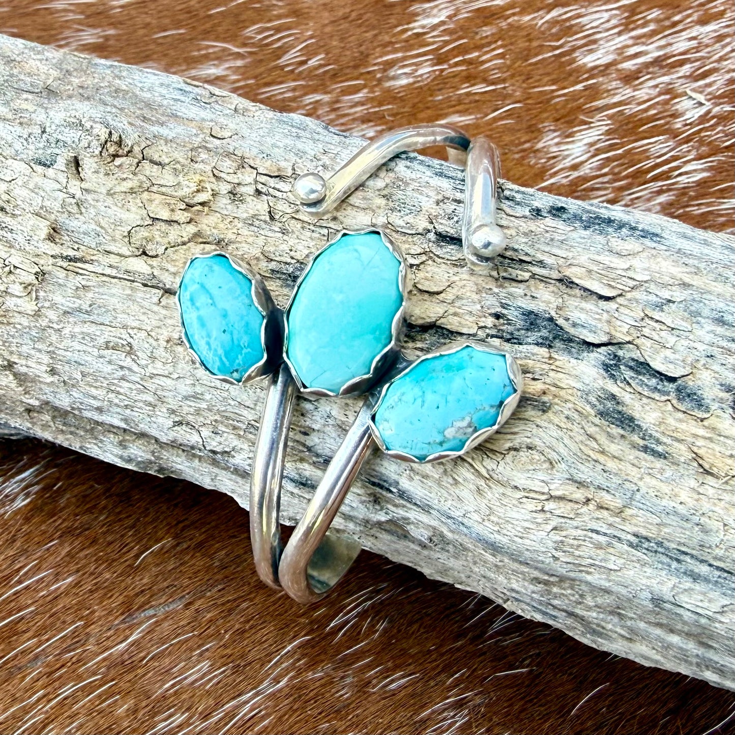 White Water Turquoise wrap cuff bracelet