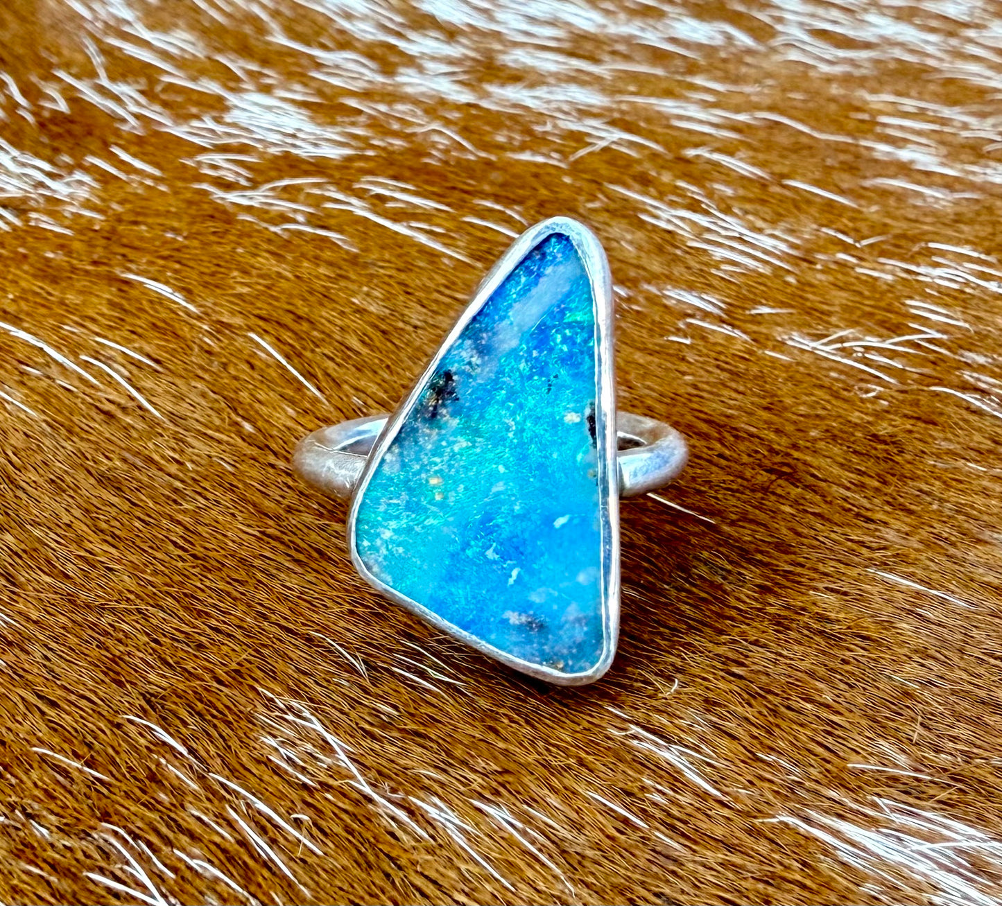 Fine Australian Boulder Opal Ring