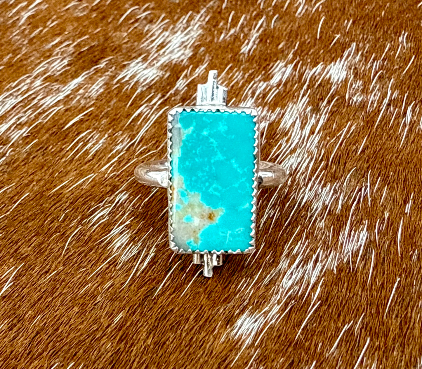 Royston Turquoise bar ring with silver flare