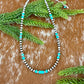 Sterling Silver Pearl 4mm and Kingman Turquoise beaded necklace