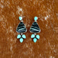 Black Buffalo and Kingman Turquoise stud dangle earrings