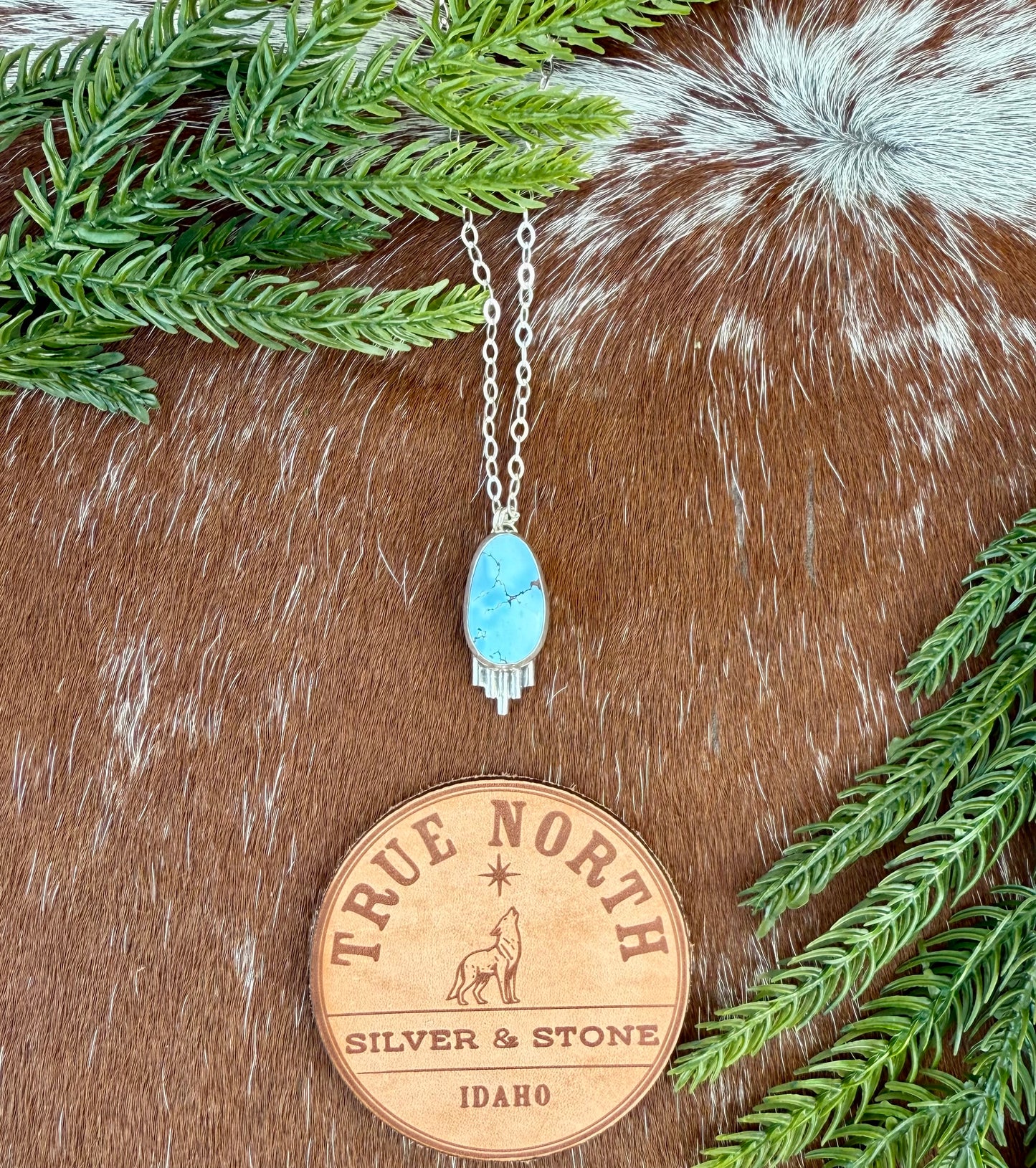 Golden Hills Turquoise Necklace with Silver Flare