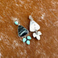 Black Buffalo and Kingman Turquoise stud dangle earrings