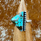 Number 8 Turquoise Triangle Ring