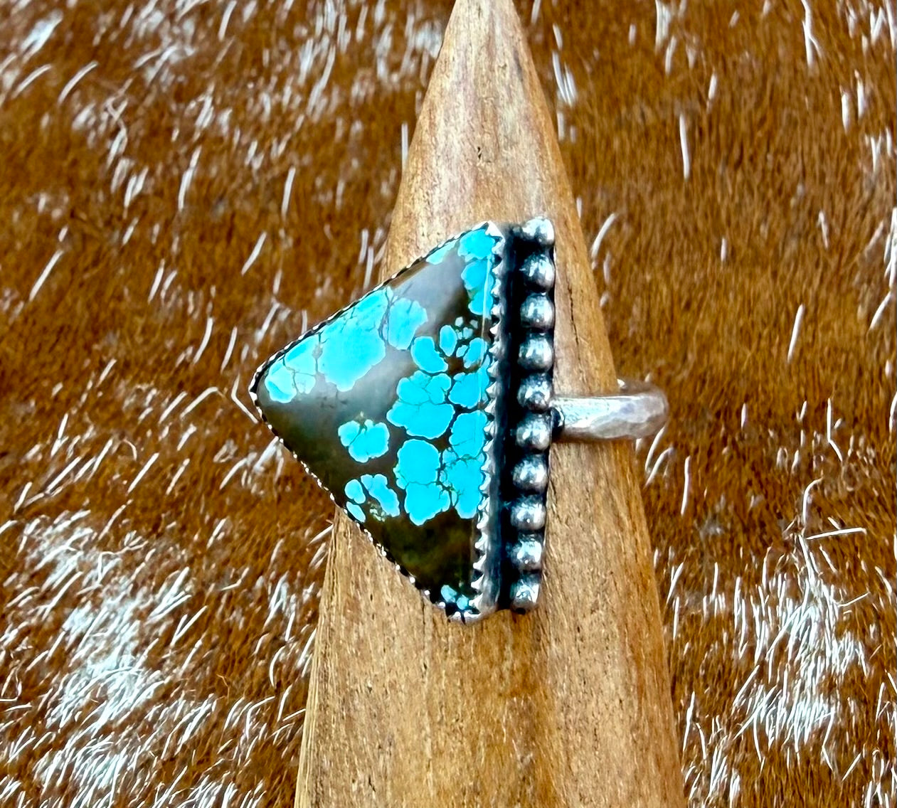 Number 8 Turquoise Triangle Ring