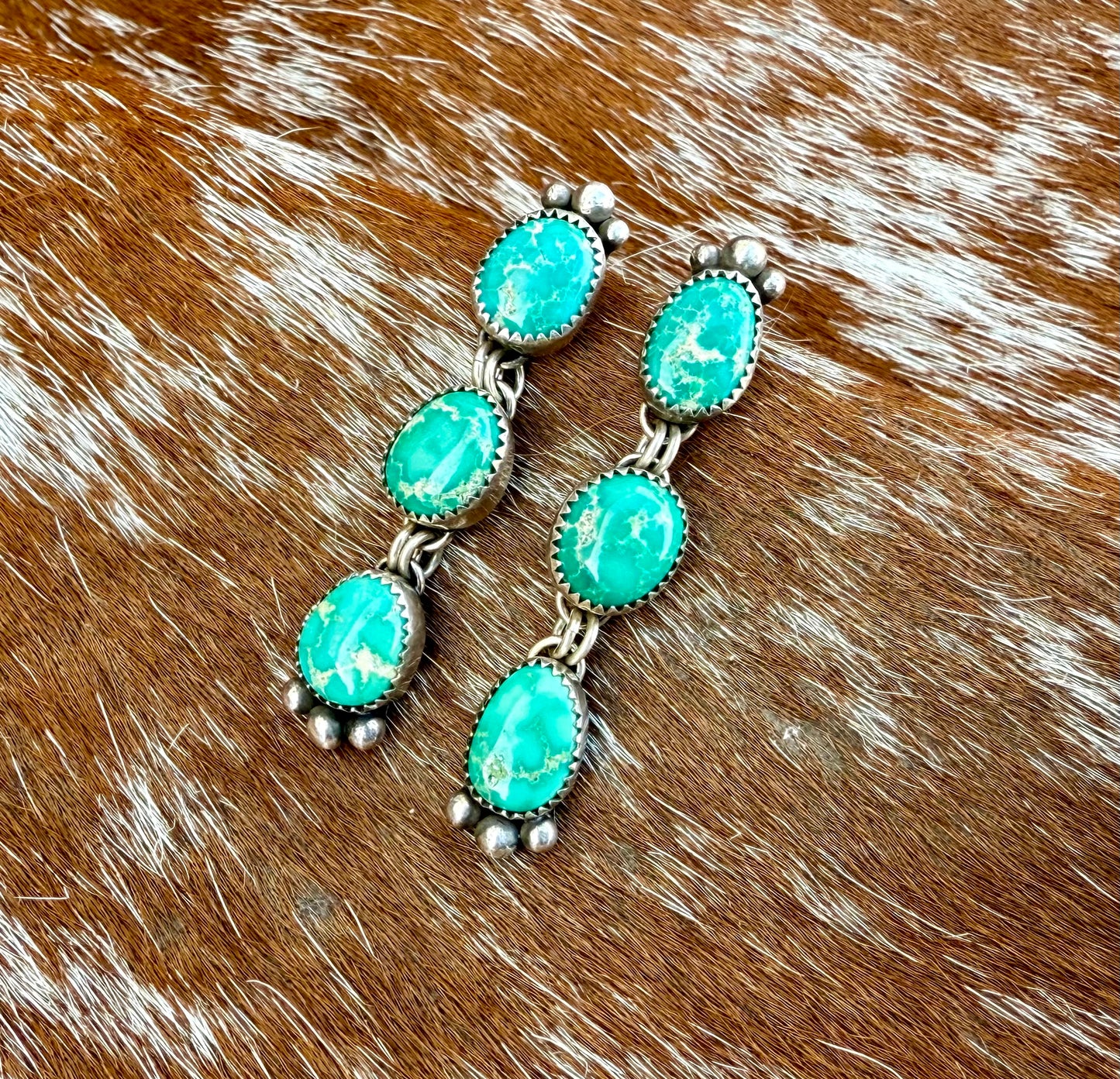 Sonoran Gold Turquoise Dangle Stud Earrings