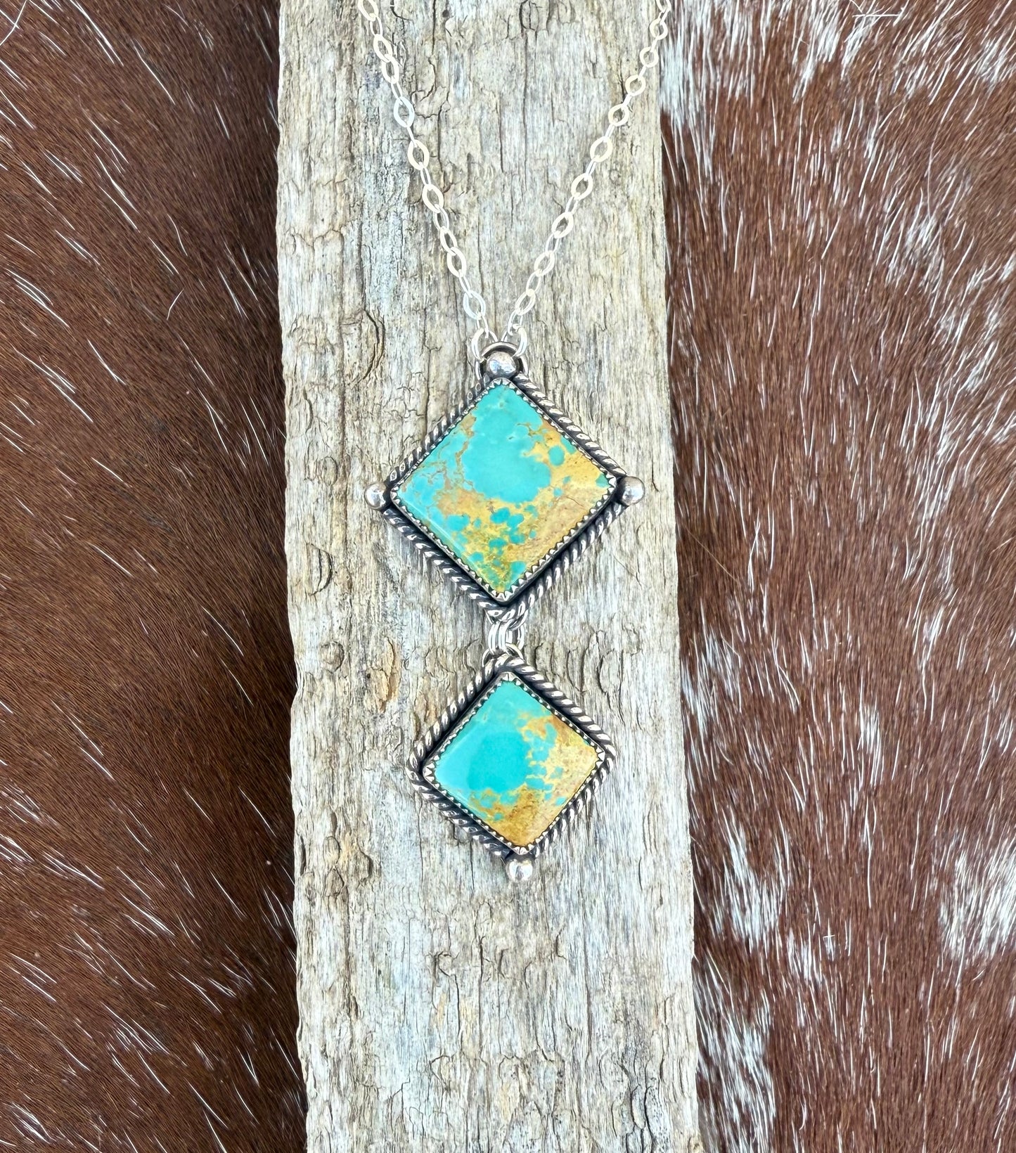 Royston Turquoise Double Stone diamond necklace
