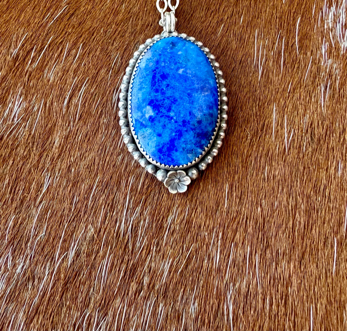 Blue Lapis Flower Necklace