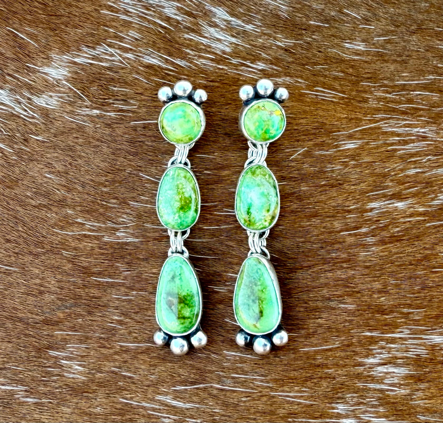 Sonoran Gold Turquoise Dangle Stud Earrings