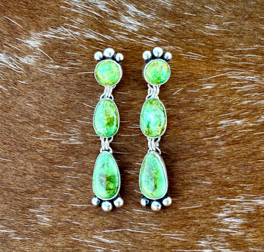 Sonoran Gold turquoise dangle earring studs