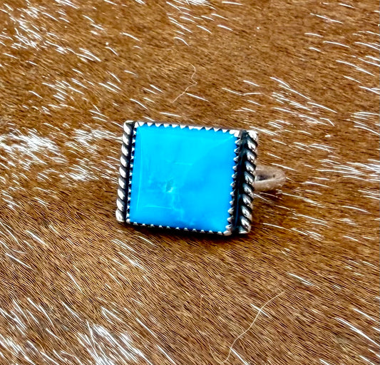 Vivid Blue Kingman Turquoise square ring