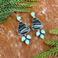 Black Buffalo and Kingman Turquoise stud dangle earrings