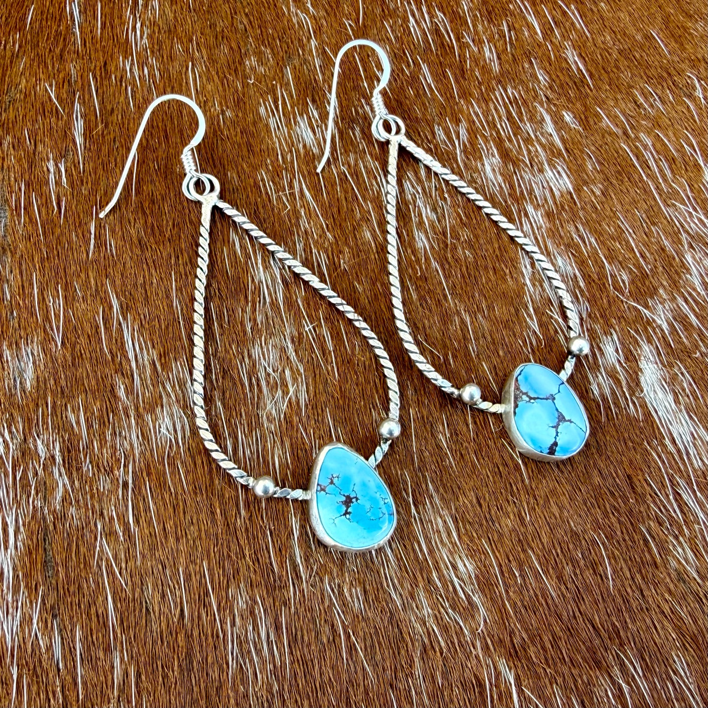 Golden Hills Turquoise teardrop dangle earrings