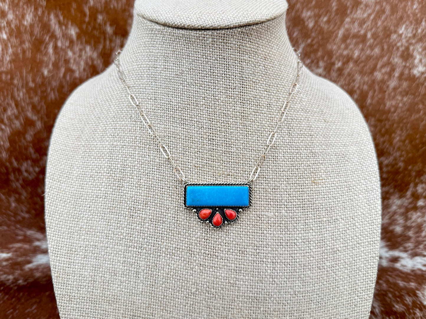 Kingman Turquoise and Spiny Oyster necklace