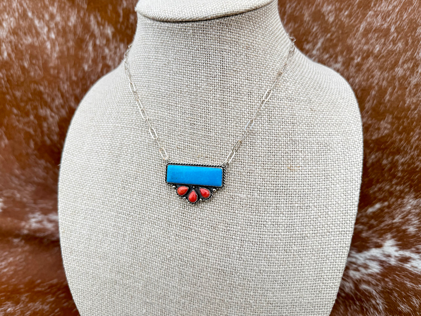 Kingman Turquoise and Spiny Oyster necklace