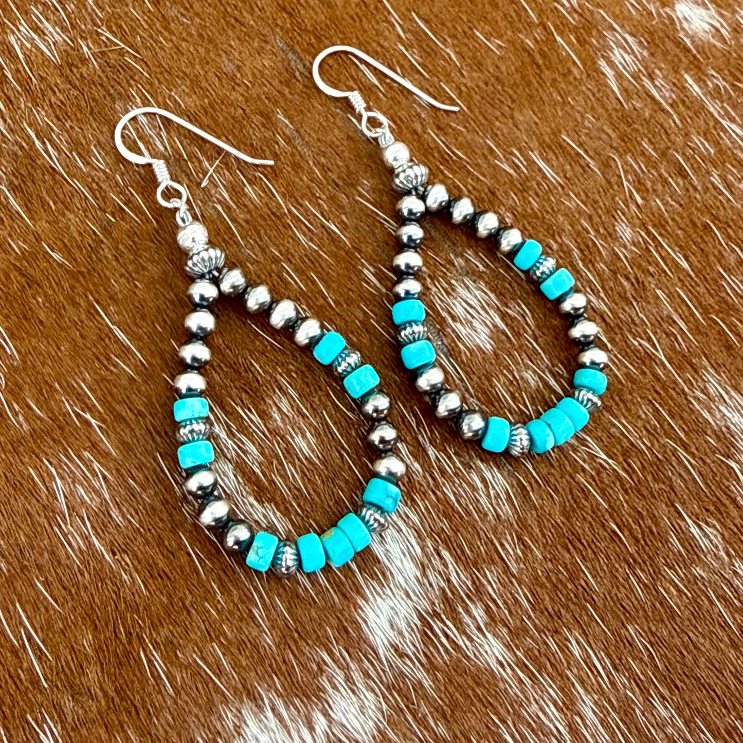 Sterling Silver Pearls 4mm and Kingman Turquoise beads