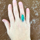 Chrysocolla Arrow Accent Stamped Ring
