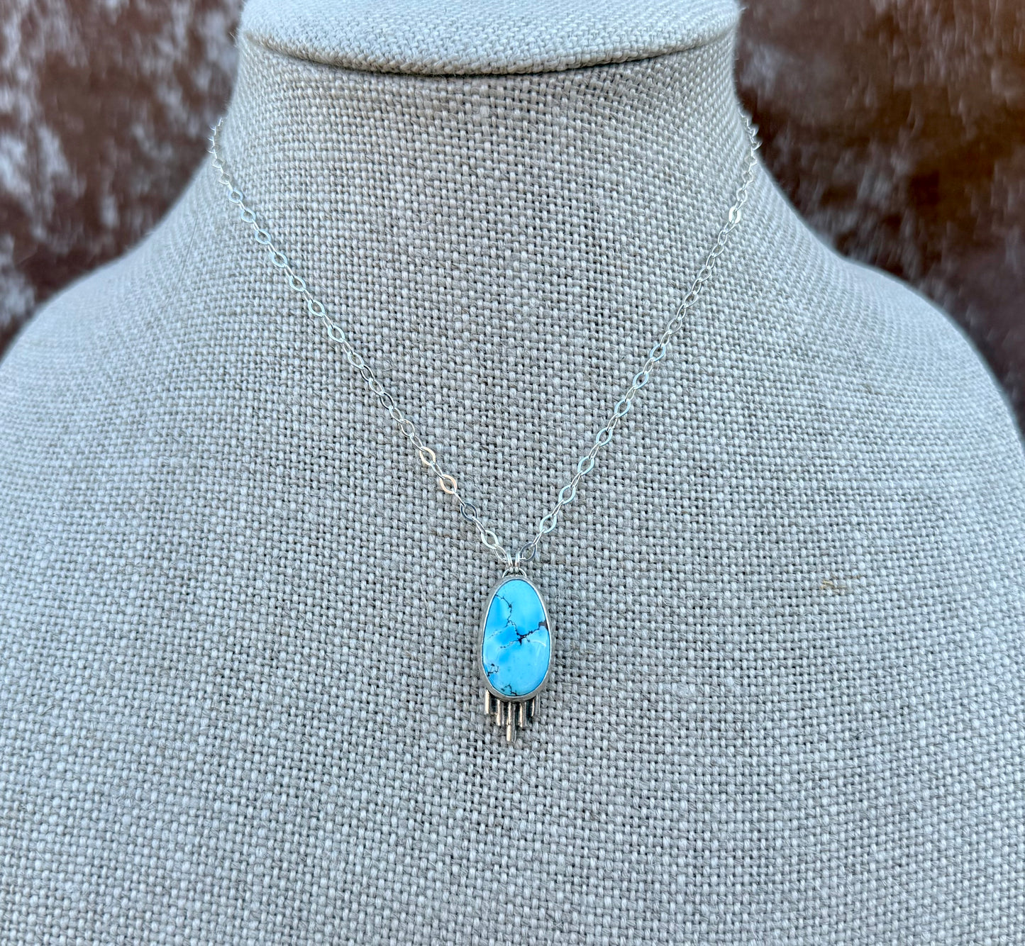 Golden Hills Turquoise Necklace with Silver Flare